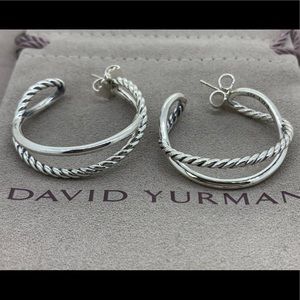 David Yurman Crossover Hoop Earrings SS925